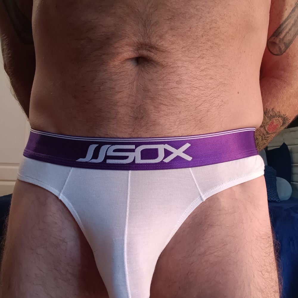 White and Purple Men's Thong